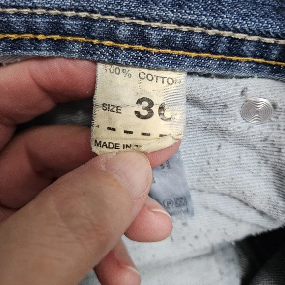 Diesel Distressed Straight Jeans Mens (34x31) Whiskering Embroidered Button Fly